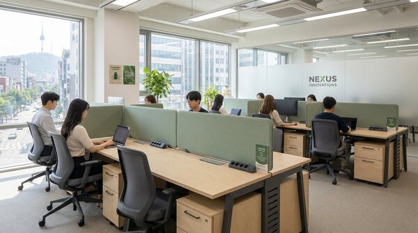 Eco-focused office furniture systems including chairs and tables