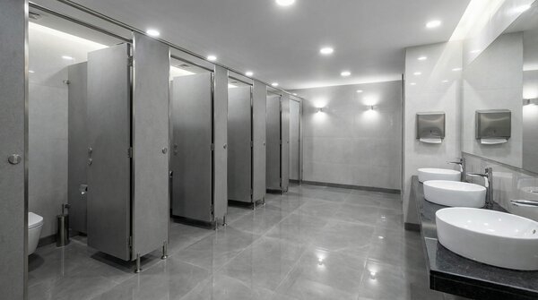 Compact laminate cubicles and restroom partition systems