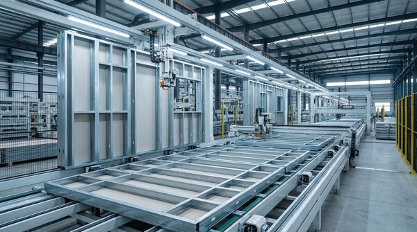 Light-gauge steel frames assembled for modular building